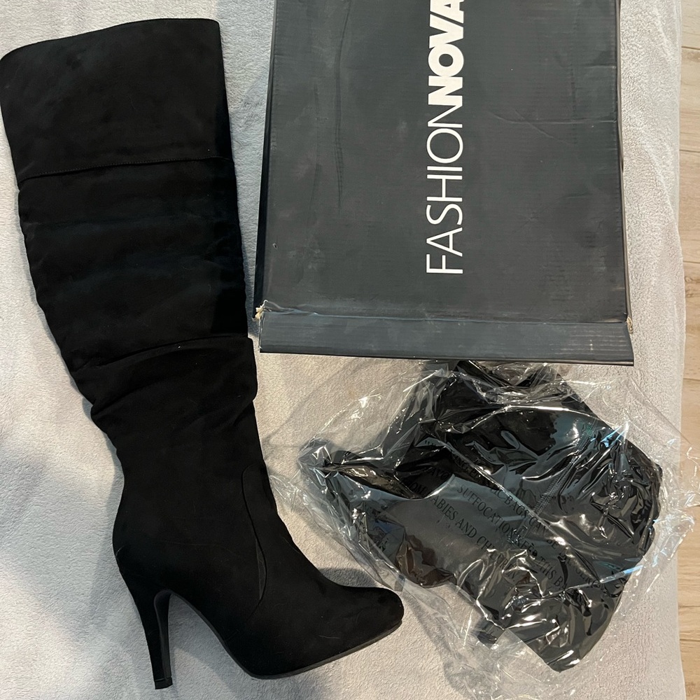 Fashion Nova Black Over the Knee Boots